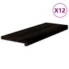 vidaXL Trappstegsmattor 12 pcs brunsvart 70x30x2 cm massiv ek