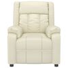 vidaXL Elektrisk massagefåtölj gräddvit konstläder