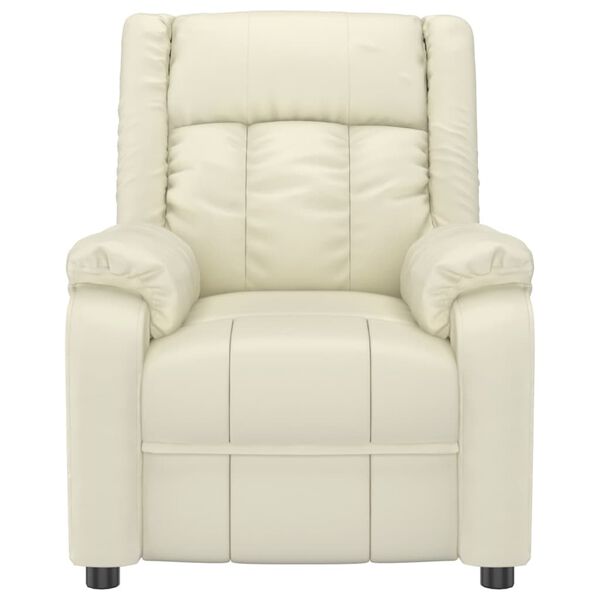 vidaXL Elektrisk massagefåtölj gräddvit konstläder