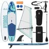 vidaXL Uppbl&aring;sbar SUP-br&auml;da med segel HYDROS 330 x 76 x 15 cm Turkos