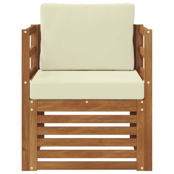 vidaXL Utomhussoffset Massivt akaciatr&auml; och polyester Naturf&auml;rg