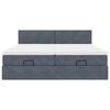 vidaXL Ottoman sängram med madrasser mörkgrå 200x200 cm sammet