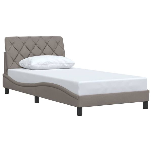 vidaXL Bed Frame without Mattress Taupe 100x200 cm Fabric