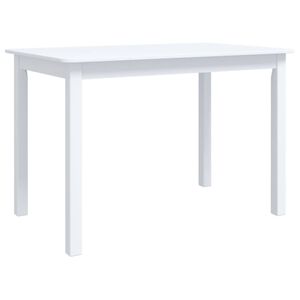vidaXL Matbord vit 114x71x75 cm massivt gummitr&auml;