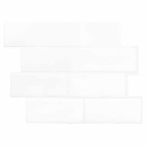 vidaXL Subwaytile 10 pcs Vit 29 x 21 cm Polyuretan och PET