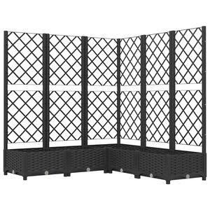 vidaXL Odlingsl&aring;da med spalj&eacute; svart 120x120x121,5 cm PP