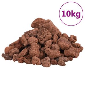 vidaXL Lavagrus 10 kg röd 1-2 cm