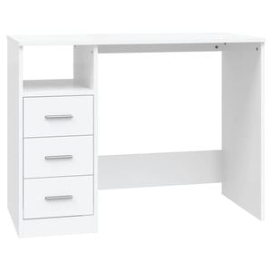 vidaXL Skrivbord med l&aring;dor vit 102x50x76 cm konstruerat tr&auml;