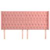 vidaXL S&auml;nggavel med kanter rosa 203x16x118/128 cm sammet