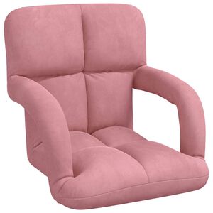 vidaXL Justerbar golvstol Rosa Sammet