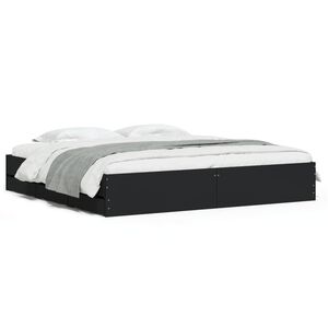 vidaXL S&auml;ngram med l&aring;dor svart 200x200 cm konstruerat tr&auml;