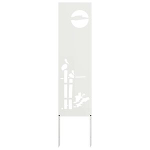 vidaXL Tr&auml;dg&aring;rds integritetssk&auml;rm Vit 32 x 140 cm Kallvalsat st&aring;l