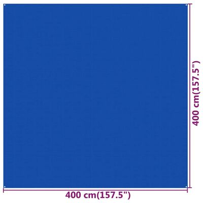 vidaXL Tältmatta 400x400 cm blå HDPE