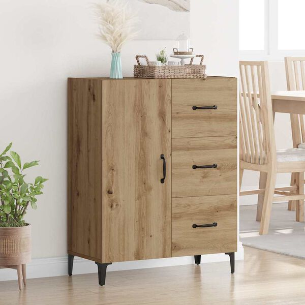 vidaXL Sideboard med l&aring;da Artisan Ek 69,5 x 34 x 90 cm Konstruerat tr&auml;