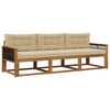 vidaXL Utomhussoffset med kudde 3 pcs Naturlig och Beige