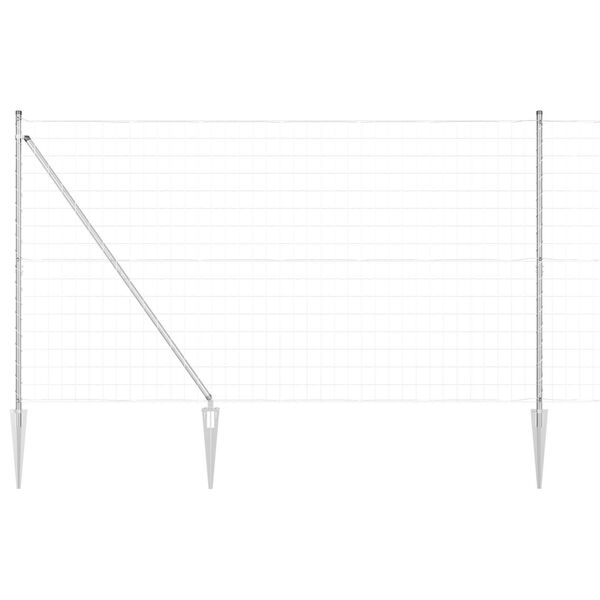 vidaXL St&auml;ngsel med stolpe Silver 1,6 x 10 m St&aring;l