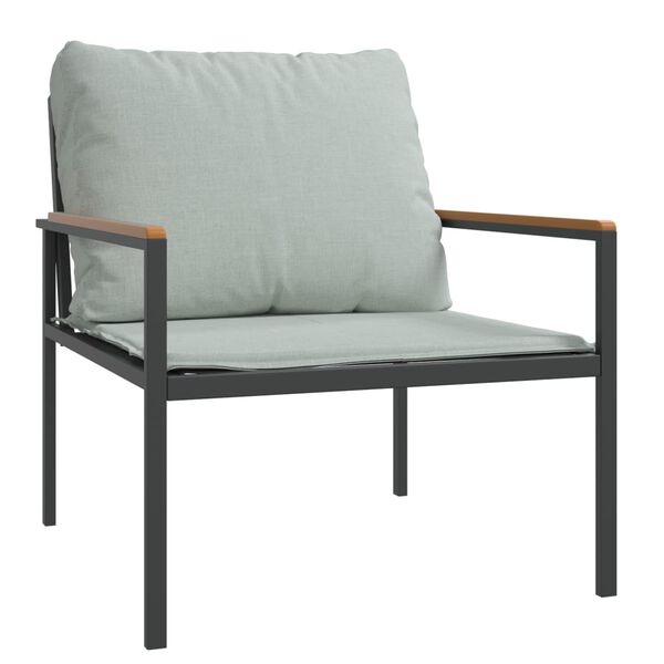 vidaXL Loungegrupp 4 delar med dynor antracit stål