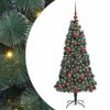 vidaXL Konstgjord F&ouml;rbelyst Julgran med Bollsats Gr&ouml;n 120 cm PET