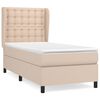 vidaXL Rams&auml;ng med b&auml;ddmadrass cappuccino 100x200 cm konstl&auml;der