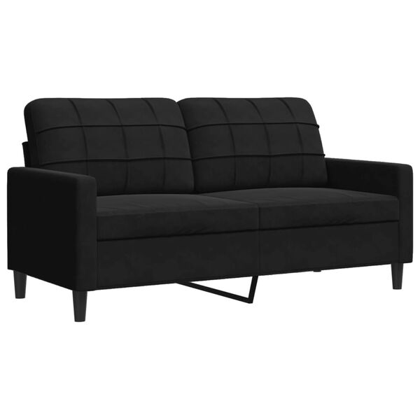 vidaXL Soffa 2-sits svart 140 cm sammet