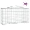 vidaXL Gabioner b&aring;gformade 12 st 200x50x100/120 cm galvaniserat j&auml;rn