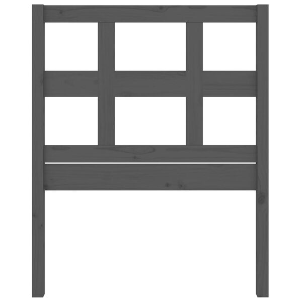 vidaXL Sänggavel grå 95,5x4x100 cm massiv furu