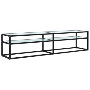 vidaXL Tv-b&auml;nk vit marmor 180x40x40,5 cm h&auml;rdat glas