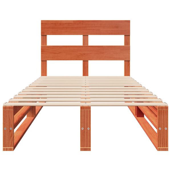 vidaXL S&auml;ngram utan madrass vaxad brun 90x190 cm massiv furu