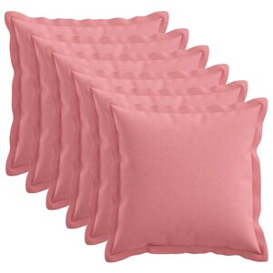 vidaXL Kudd&ouml;verdrag 6 st HOUTEN Rosa 30 x 30 cm Faux Linne