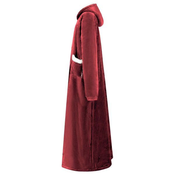 vidaXL Filt-hoodie Bordeaux R&ouml;d L Fleece och Flanell