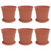 vidaXL V&auml;xtkrukor 6 pcs Murgr&ouml;n &Oslash; 17 x 14 cm Plast