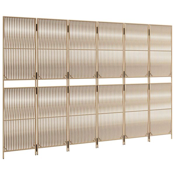 vidaXL Rumsavdelare 6 paneler beige konstrottning