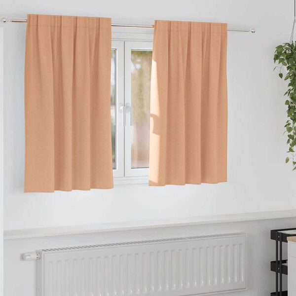 vidaXL Mörkläggningsgardiner med Ringar 2 pcs Ljusbrun 140 x 140 cm