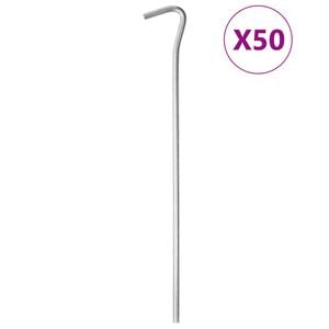 vidaXL T&auml;ltpinnar 50 st 23 cm &Oslash;5 mm galvaniserat st&aring;l