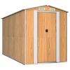 vidaXL Tr&auml;dg&aring;rdsskjul ljusbrun 192x357x223 cm galvaniserat st&aring;l