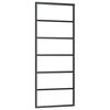 vidaXL Skjutd&ouml;rr med beslag svart 76x205 cm ESG-glas