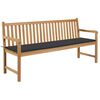 vidaXL Tr&auml;dg&aring;rdsb&auml;nk med antracit dyna 175 cm massiv teak