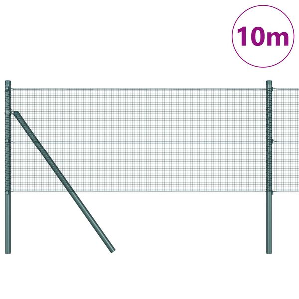 vidaXL St&auml;ngselstolpe Gr&ouml;n 10 x 0,6 m (12 x 12 mm n&auml;t) St&aring;l och PVC