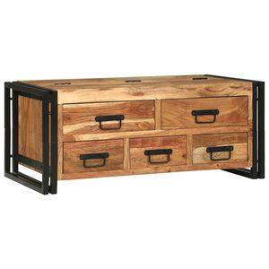 vidaXL Kaffeebord med l&aring;da Brun 90 x 50 x 38 cm Massivt Akaciatr&auml;