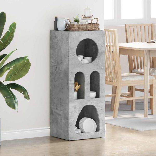 vidaXL Sideboard Betonggr&aring; 40 x 35 x 100.5 cm Konstruerat tr&auml;