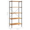vidaXL Hyllenhet med 5 hyllplan svart och ek 80x40x163 cm