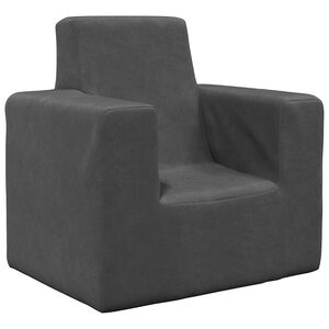 vidaXL Barnsoffa antracit mjuk plysch