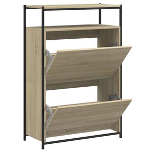 vidaXL Skohylla sonoma-ek 75x34x112 cm konstruerat tr&auml;