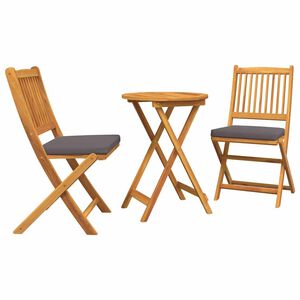 vidaXL Trädgårds Bistro Set 3 pcs Brun massivt akacia