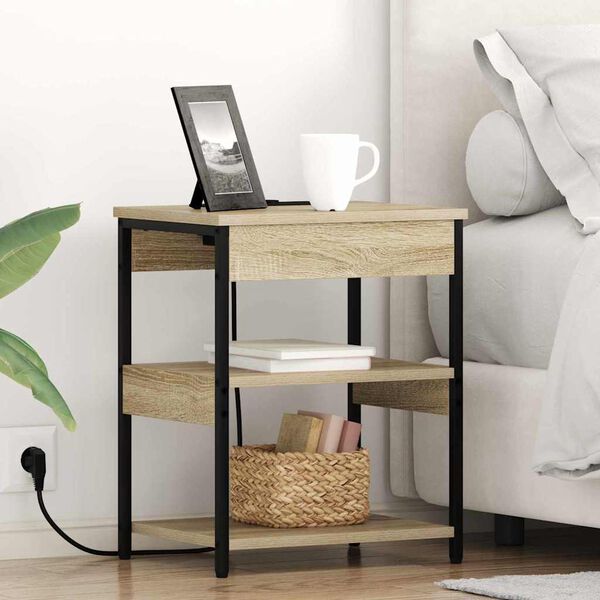 vidaXL Nattduksbord Sonoma-ek 41 x 31 x 51 cm Konstruerat tr&auml;