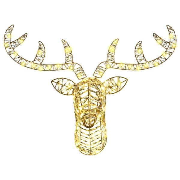 vidaXL Ren Pull Släde med 140 LED-lampor Varmvit 60 cm PET