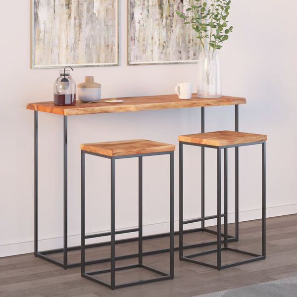 vidaXL Bordsskiva 120x40x2,5 cm rektangulär massiv akacia rustik kant