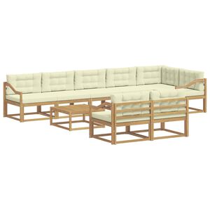 vidaXL Utomhussoffset 9 pcs Vit och gr&auml;dde 79 x 79 x 37 cm Polyester