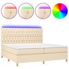 vidaXL Rams&auml;ng med madrass & LED gr&auml;ddvit 200x200 cm tyg