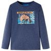 T-shirt med l&aring;nga &auml;rmar f&ouml;r barn bl&aring; melange 128